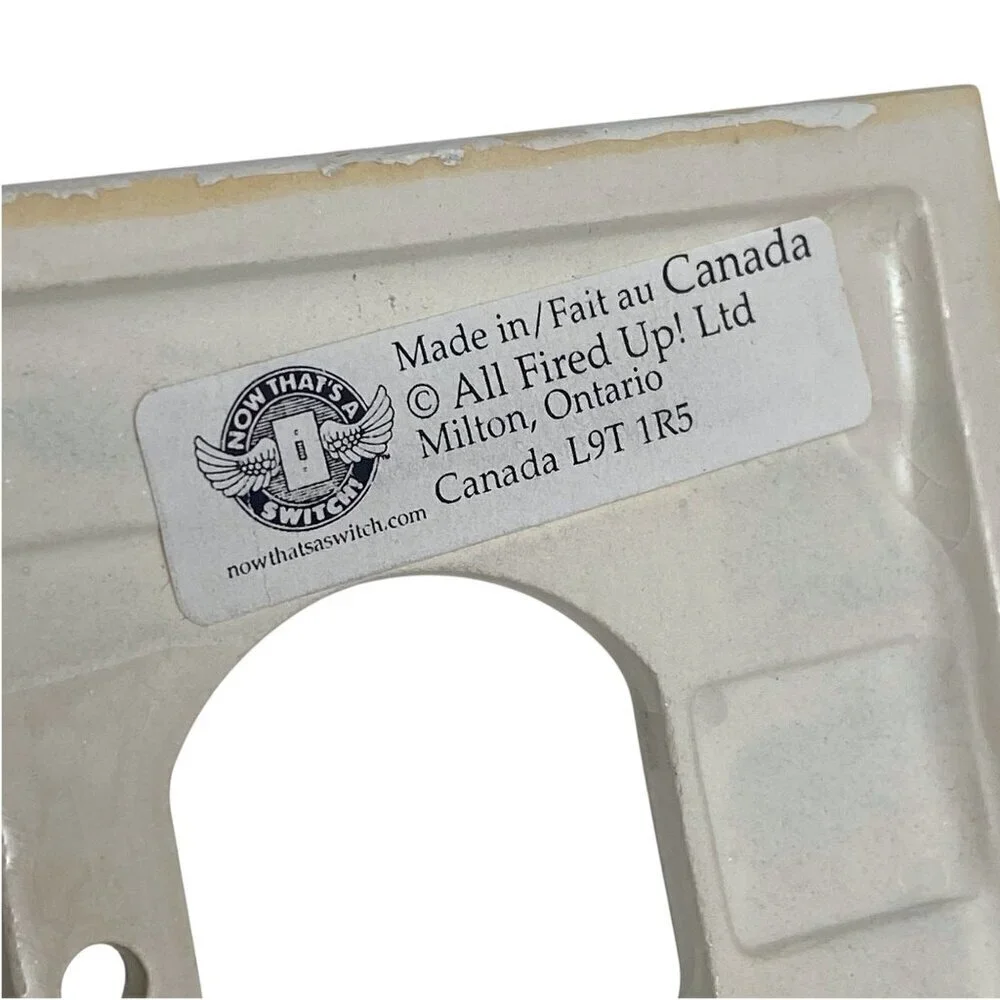 Ceramic Duplex Outlet Cover Pink Roses Made in Canada